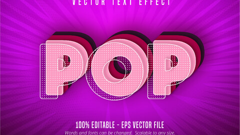 Pop text, pop art style editable text effect