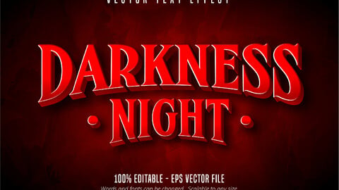 Darkness night text, game style editable text effect