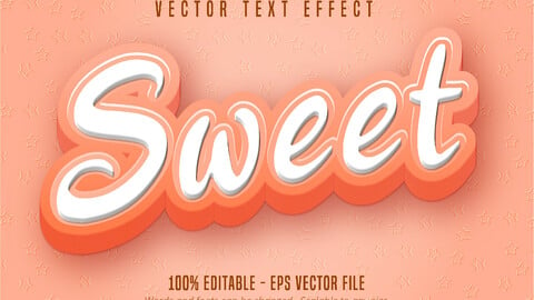 Sweet text, cartoon style editable text effect