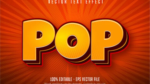 Pop text, pop art style editable text effect