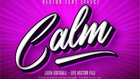 Calm text, pop art style editable text effect