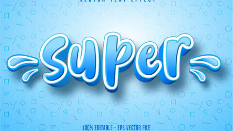 Super text, cartoon style editable text effect