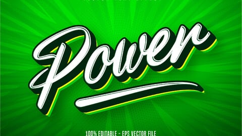 Power text, pop art style editable text effect