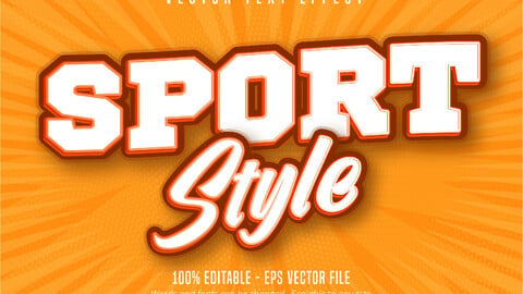 Sport style text, pop art style editable text effect