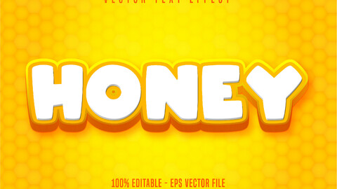 Honey text, cartoon style editable text effect