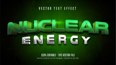 Nuclear energy text, game style editable text effect