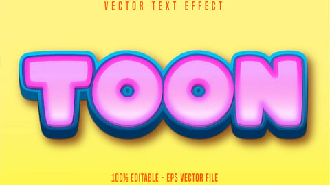 Toon text, game style editable text effect