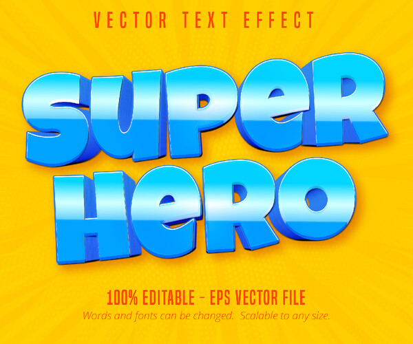 ArtStation - Super hero text, mobile game style editable text effect ...