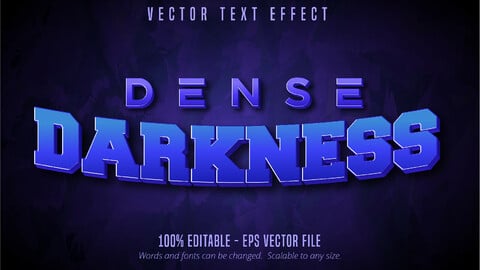 Dense darkness text, game style editable text effect