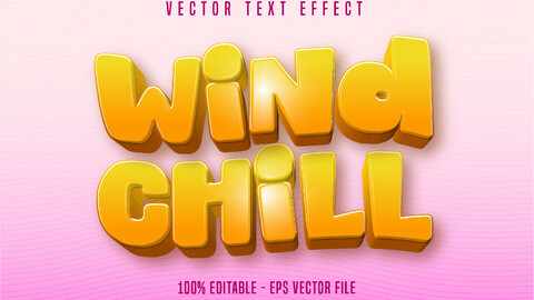 Wind chill text, cartoon style editable text effect