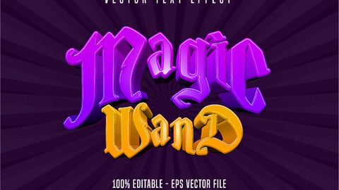 Magic wand text, game style editable text effect