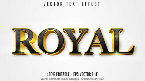 Royal text, shiny gold style editable text effect