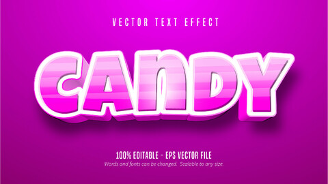 Candy text, cartoon style editable text effect