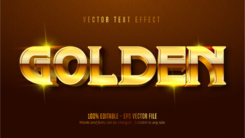 Golden text, shiny gold style editable text effect