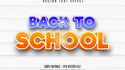 Back to school text, comic style editable text effect