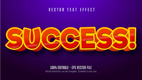 Success text, comic style editable text effect