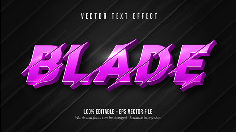 Blade text, cutout style editable text effect