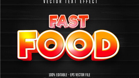 Fast food text, cartoon style editable text effect