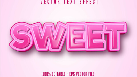 Sweet text, cartoon style editable text effect