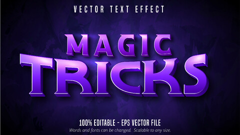 Magic tricks text, magician style editable text effect