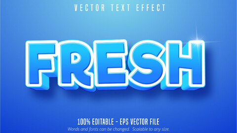 Fresh text, blue editable text effect