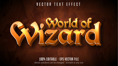 World of wizard text, old style editable text effect