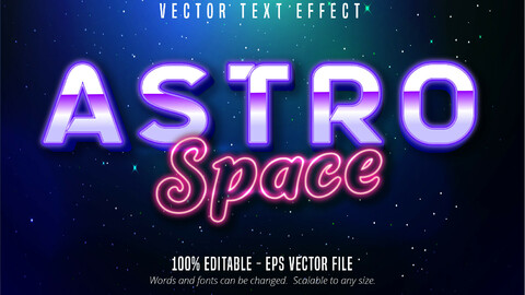 Astro space text, neon style editable text effect