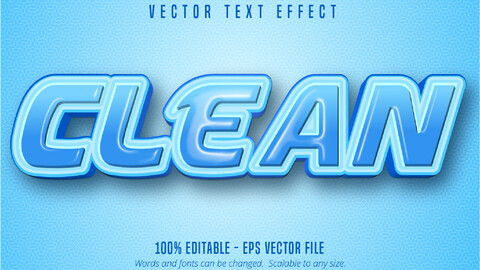 Clean text, blue editable text effect