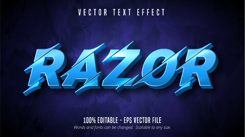 Razor text, cutout style editable text effect