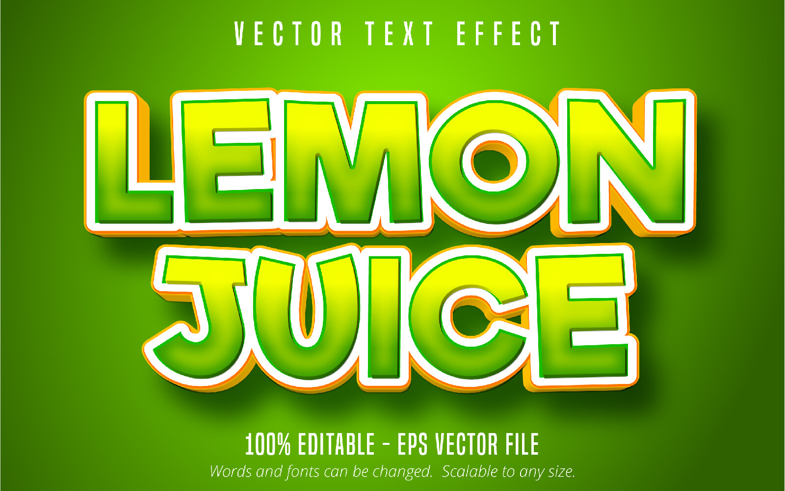 ArtStation Lemon juice text, green editable text effect Artworks
