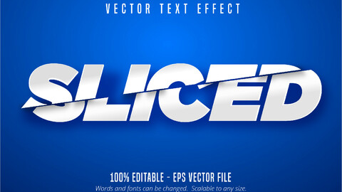 Sliced text, cutout style editable text effect