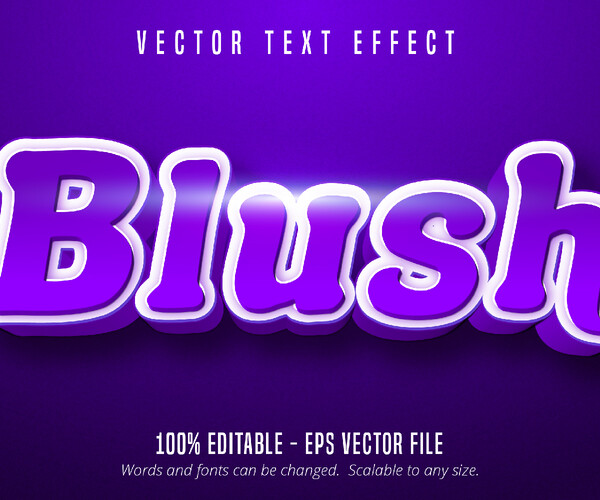 Artstation - Blush Text, Shiny Purple Editable Text Effect 