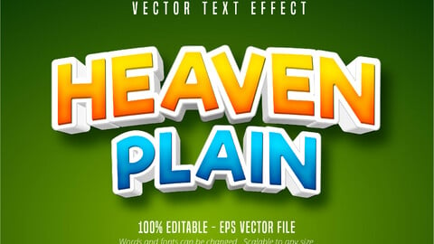 Heaven plain text effect, editable font style