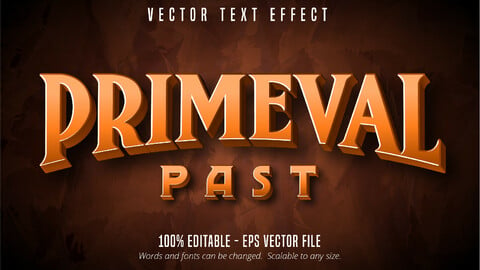 Primeval past text, primitive style editable text effect