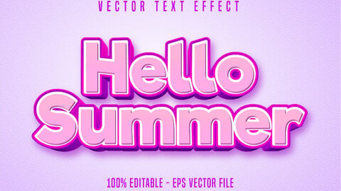 Hello summer editable text effect