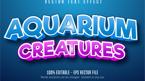 Aquarium creatures text, under the sea style editable text effect