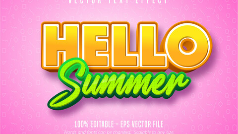 Hello summer editable text effect