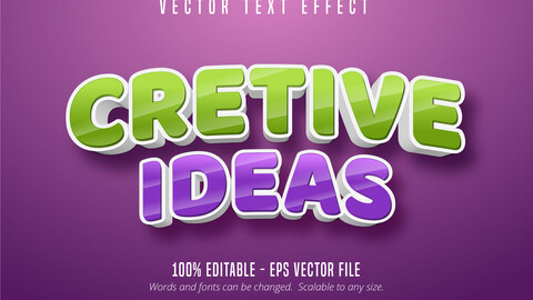 Creative ideas text, 3d editable text effect