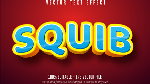 Squib text, 3d editable text effect