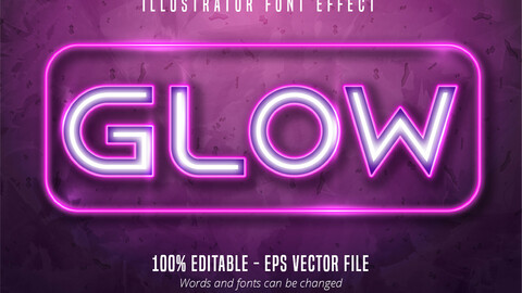 Neon lights signage style editable font effect