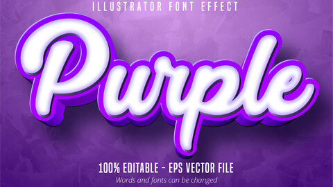 3d purple editable text effect