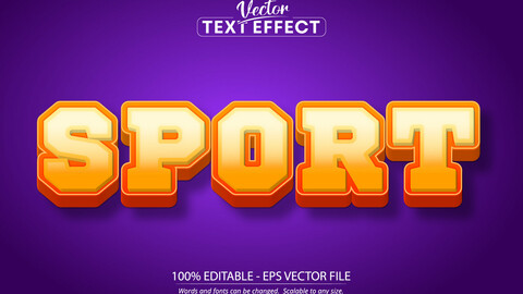 Sport text, 3d orange and yellow editable font effect