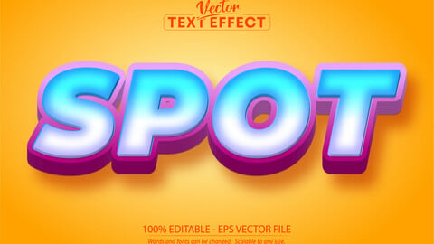 Spot text, 3d editable font effect