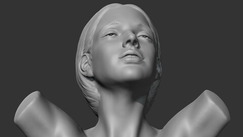 HD girl bust E 3D print model