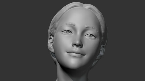 HD girl bust F 3D print model