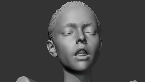 HD girl bust H 3D print model