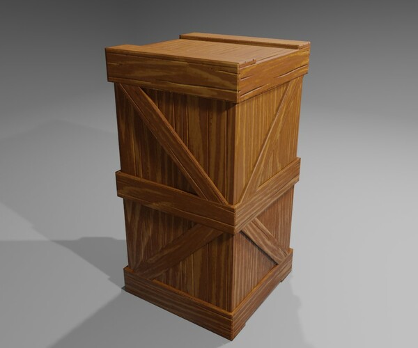 ArtStation - Wood Box Large - Caixa de Madeira Low-poly 3D model | Game ...