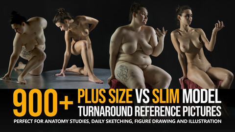 900+ Plus-Size VS Slim Model Turnaround Reference Pictures