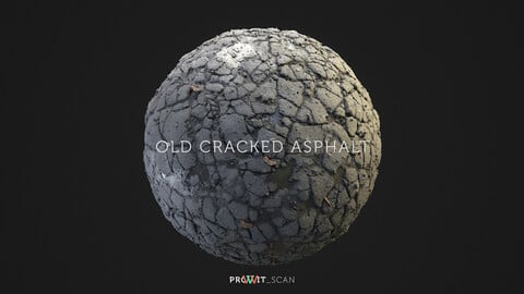Old Cracked Asphalt PBR Material (2 in 1)