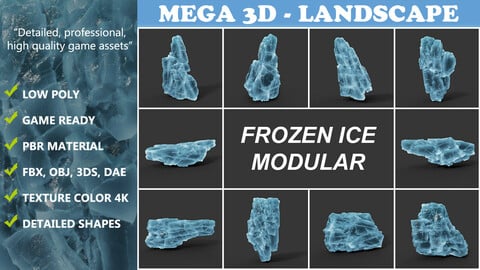 Low poly Ice Block Modular 210811